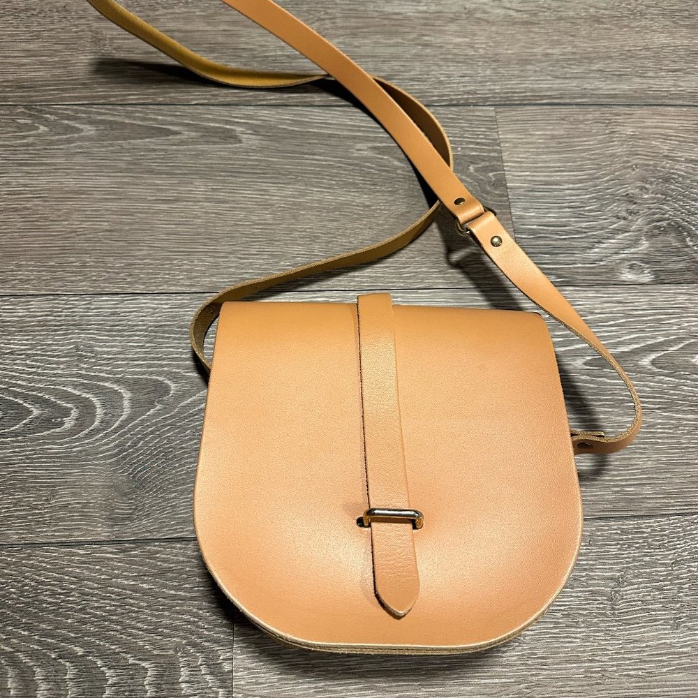 Cambridge Satchel Company Small Brown Leather Saddle Bag Purse